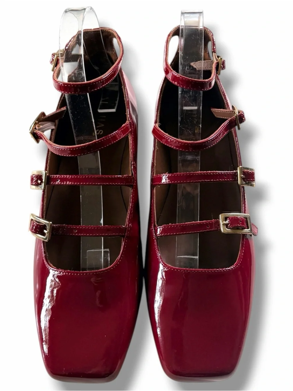 ALOHAS Luke Leather Ballet Ballerina Flats Wine Burgundy Size 38 US 7-7.5